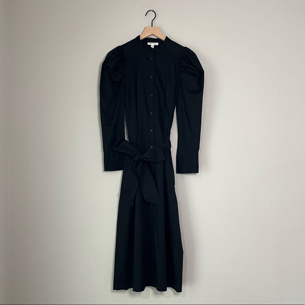 NWOT | Prologue | Women’s Long Puff Sleeve Button Down Midi Dress | Black | S